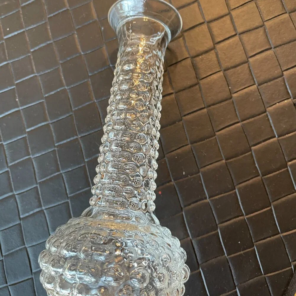 Vintage E. O. Brody Hobnail Clear Glass Bud Vase 7 1/2